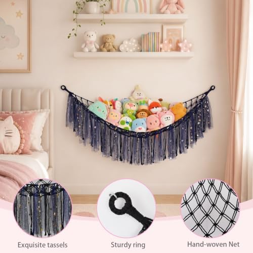 FIOBEE Stuffed Animals Net LED Light Toy Hammock for Kids Bedroom Storage - Image 6