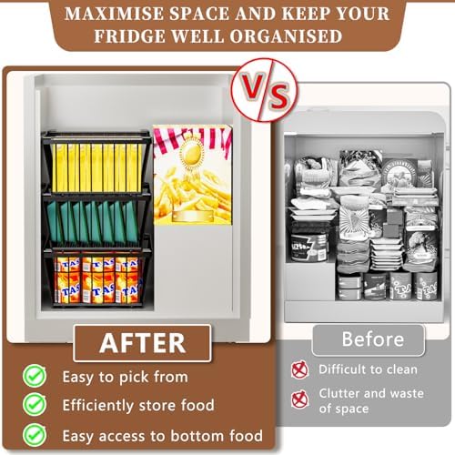 Enhanced Leak-Proof Bottom, Freezer Organizer Bins for 5 Cu.Ft,6 Pack - Image 5