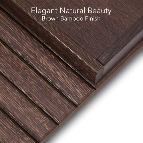 DETOR Couch Arm Tray with Spacious 12.4" x 5.4" Storage Box, Walnut Bamboo Finish, Enhanced Non-Slip Felt Bottom, Sturdy Bamboo Slats, Fits Armrests 6" and Wider - Image 3