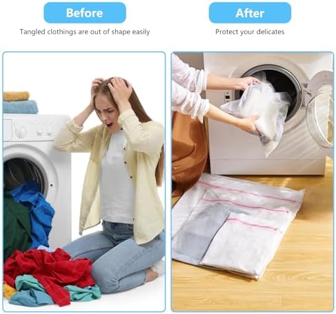 2PCS X-Large Heavy-Duty Mesh Laundry Bag: Ideal for Bulky Items - Wash & Store Down Jackets, Sheets, Sweaters | Multi-Purpose Lingerie Washing Bag for Delicates & Travel Storage,24X24’+20X24’ - Image 6