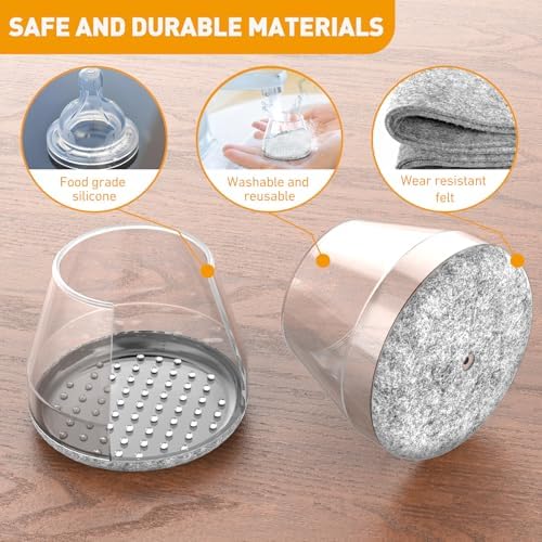 16 Pcs Silicone Furniture Pads for Hardwood Floors.(Fit: 1.2-1.6",Clear). - Image 5