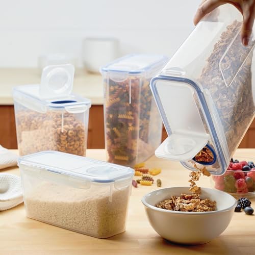 LocknLock Easy Essentials Pantry Food Storage Container Set/Food Storage Bin Set, Rectangular, BPA-free/Dishwasher Safe, 4 Piece - Clear - Image 5