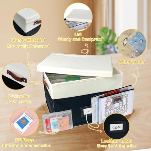 Board Game Storage, Board Game Organizer with 12pcs Zipper Bags and Writable Stickers, Board Organizers Storage with Lid for Office Supplies, Puzzles, Video Game, Craft Product - Image 3