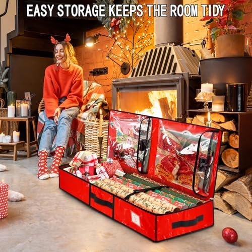 HikooLSS Wrapping Paper Organizer Storage Container for Christmas Holiday - Image 6