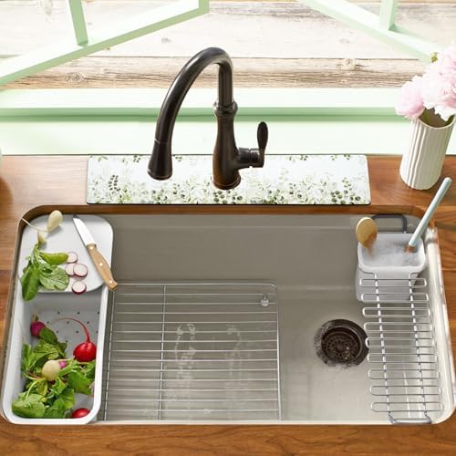 Sink Faucet Absorbing Mat, 2 Pack Drying Mat Around Faucet Sink Splash Guard Behind Faucet Sinkmat For Kitchen Bathroom Island Rv 24 * 5.5 Inch (60 * 14 cm) - Image 6