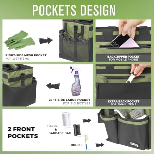 SCAVATA Compact Wearable Cleaning Caddy with Handle & Shoulder Straps - Image 2