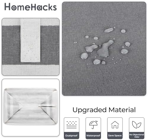 HomeHacks 2 Pack Laundry Baskets, Laundry Hampers Bags (Grey+Pink 75L) - Image 5