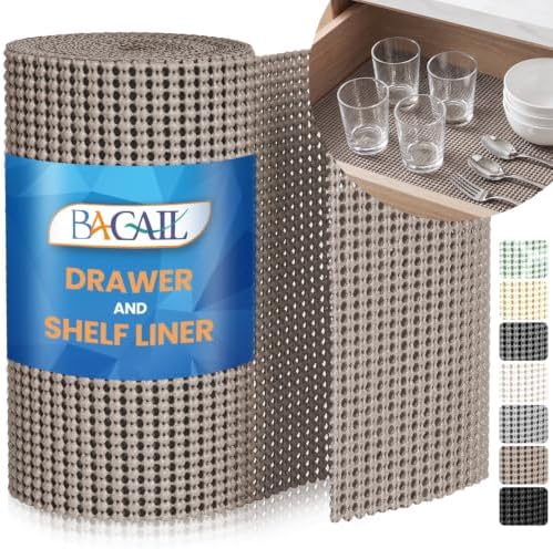 BAGAIL Drawer and Shelf Liner, Non Slip Cabinet Liner, 24" x20', Beige by BAGAILBASICS