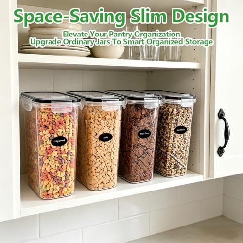4pcs 4L Airtight Plastic Canisters, Kitchen Pantry Dry Food Storage - Image 6