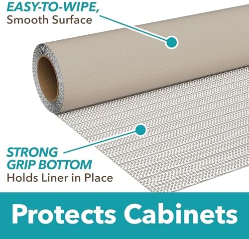 Smooth Top EasyLiner for Cabinets & Drawers, Easy to Install, Shelf Paper & Drawer Liner Non Adhesive, Non Slip Shelf Liner for Pantry, Kitchen Essentials, 20 in x 6 ft (6 Pack), 36 ft, White - Image 2
