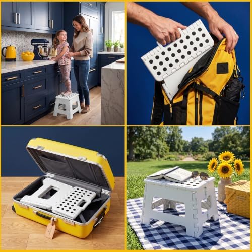 Utopia Home Folding Step Stool 9 Inch, Anti-Slip, White, 2-Pack - Image 4