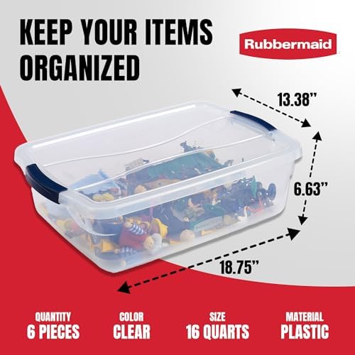 Rubbermaid Cleverstore 17 Qt Clear Storage Bins with Lids, 6 Pack - Image 4