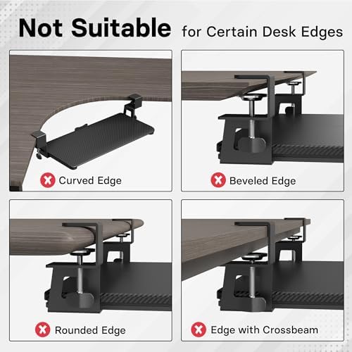 BONTEC Under Desk Keyboard Tray, Pull-Out Keyboard & Mouse Platform - Image 3