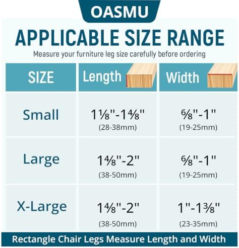 OASMU 32 Pcs Chair Leg Floor Protectors for Hardwood Floors Rectangular - Image 3