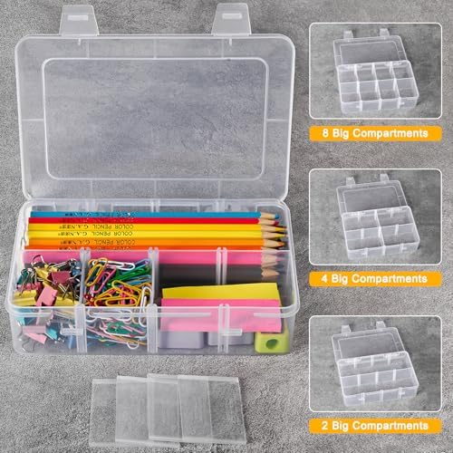 4 Pack 8 Grids Bead Organizer and Small Parts Storage Tackle Boxes - Image 4