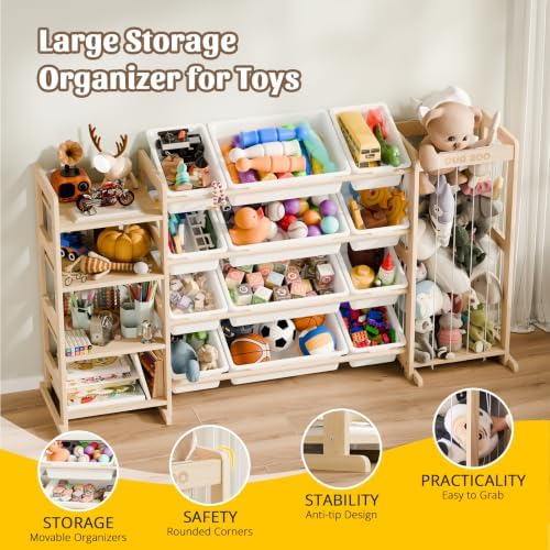 IKALIFE Large Kids Toy Storage Organizer with 12 Plastic Bins, 59 inch - Image 4