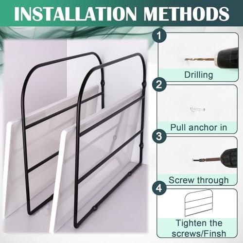2 Pack Base Cabinet Tray Dividers 12x9 Inches Black Metal Sheet Rack Organizer Bakeware Container for Wall Base Kitchen Cabinets (2) - Image 4