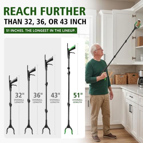 Extra Long Grabber Reacher Tool 51 Inch, Grabbers for Seniors - Image 2