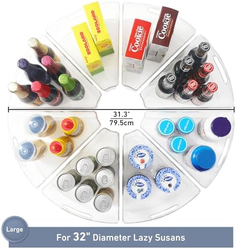 Leeden Lazy Susan Cabinet Organizer, 1/8 Wedge Bins for 32in, 8 Pack - Image 2