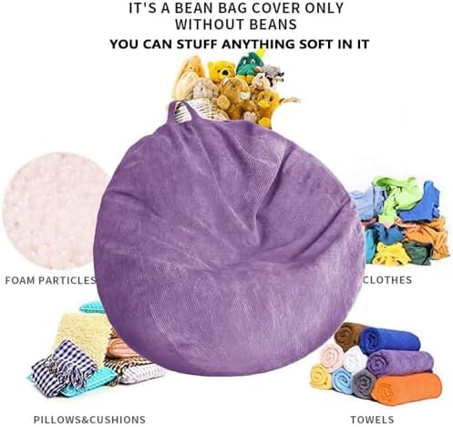 Stuffed Animal Storage Bean Bag Chair Cover (No Filler) Washable - Image 2