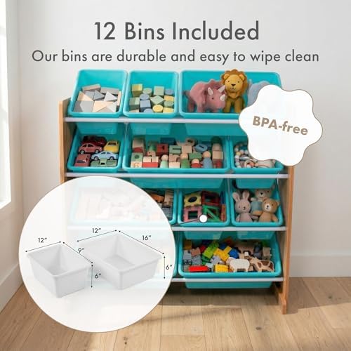 Humble Crew Kids Toy Organizer with 12 Bins, 4 Tier Storage for Playroom - Image 3