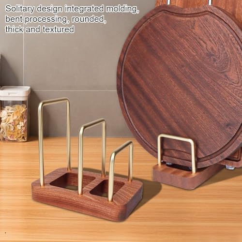 Chopping Board Rack with Wood Base Multi Layer Lid Holder Baking Pan Storage Organiser Cabinet Accessory for Home Kitchen - Image 6