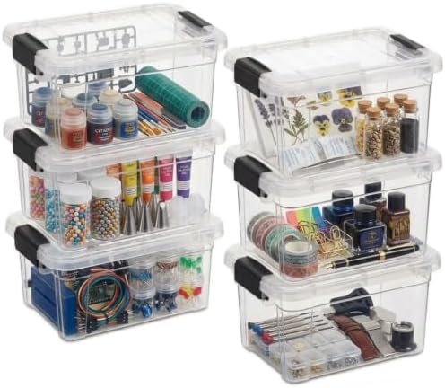 Superio 3.4 Quart Clear Plastic Storage Boxes with Lids, Stackable Organizer Containers, BPA-Free Storage Bins for Home, Office, School & Dorm, 6 Pack by Superio
