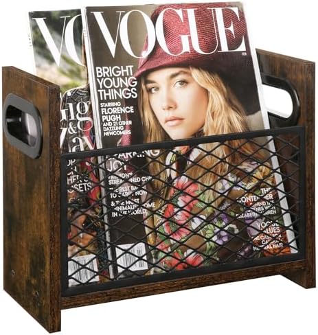 YINMIT Magazine Holder, Small Magazine Rack Floor, Book Storage Basket by YINMIT