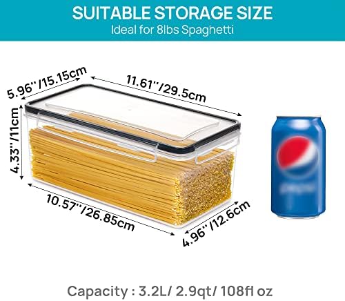 Vtopmart Pasta Storage Containers, 8 Pack, 3.2L Airtight Canisters - Image 2