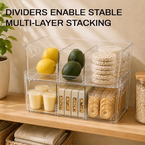 Mpotmiy 4-Pack Pantry Organizers and Storage, Clear Fridge Organizer Bins - Image 5