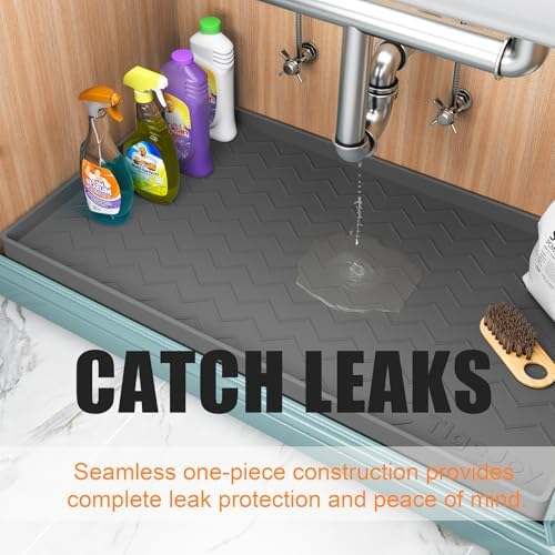 TigeJoy Under Sink Mats for Kitchen Waterproof 19" x 19", Cabinet Liner - Image 4