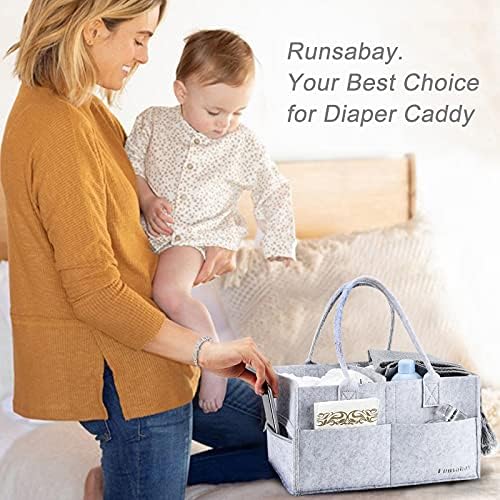 Baby Diaper Caddy Organizer, Portable Baby Essentials Storage Basket Bin for Changing Table,Car Shower Basket for Newborn Boy and Girl, Best Shower Gift for New Mom - Image 7