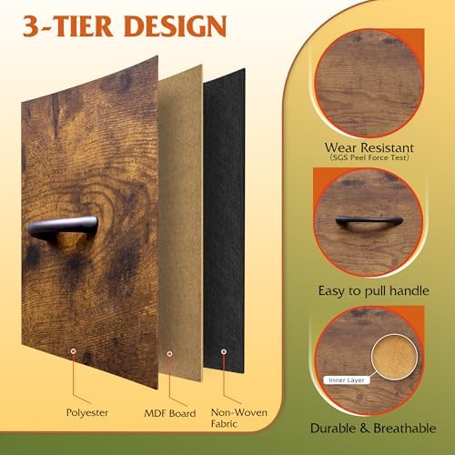 WLIVE Tall Dresser for Bedroom, 6 Drawer Dresser, Rustic Brown - Image 6