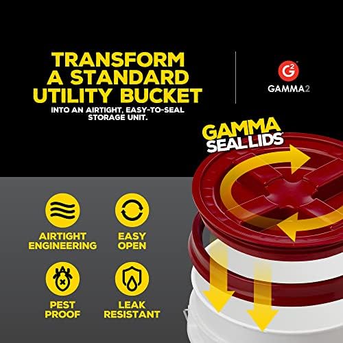 GAMMA2 Gamma Seal Lid - Pet Food Storage Container Lids - Fits 3.5, 5, 6, & 7 Gallon Buckets, Red, Made in USA - Image 4