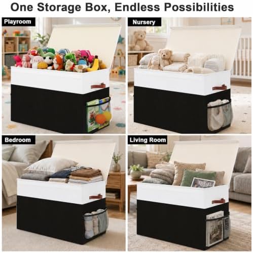 Large Toy Storage Box with Lid, Toy Chest Organizer Bin for Kids - Image 4