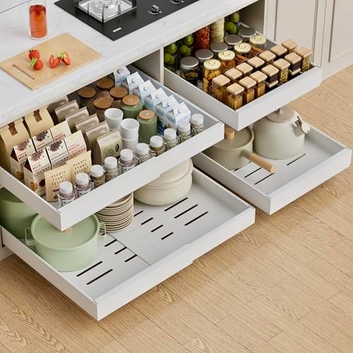 PAKETA 4 Pack Expandable Pull Out Cabinet Organizer,21" Deep by Unknown