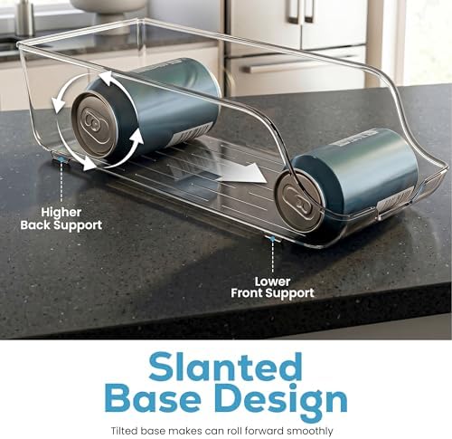 Utopia Kitchen Soda Can Organizer for Refrigerator & Pantry, 4 Pack, Clear - Image 7