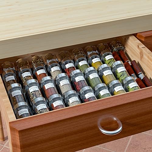 Sezanrpt Acrylic Spice Drawer Organizer Rack Adjustable From 12 Inch to 24 Inch Wide, 4 Tier Spice Organizer Shelf for Kitchen Drawer Display, Kitchen Spice Rack Tray for Drawer - Image 3