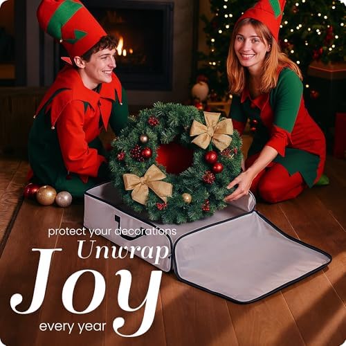 Handy Laundry 5-Pack Wreath Storage Bag, 25" Clear Wreath Storage Container with Zipper & Handles, Large Moving Bags for Holiday Decorations, Garlands, Packing, College Organization - Image 2