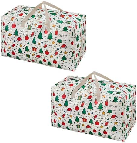 VENO 2 Pack Extra Large Heavy Duty Moving Bags with Wide Opening & Reinforced Handles, Reusable Storage Tote Bags with Strong Zippers for Clothes, College Dorm Essentials & Moving Supplies by Veno