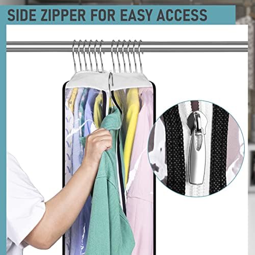 MISSLO 10" Gusseted All Clear Garment Bags for Hanging Clothes 40"+50" Suit Bags for Closet Storage Dresses Protectors for Shirts, Coats, Gowns, 3 Packs - Image 4