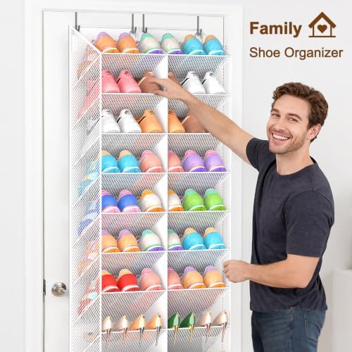 UVIAHOMI Over the Door Shoe Organizer for 20-30 Pairs, 10-Tier, White - Image 2