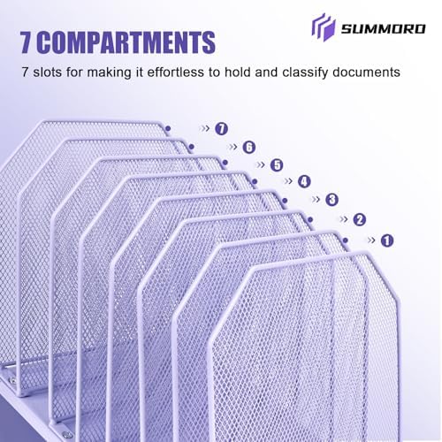 SUMMORO Inclined File Organizer for Desk, 7-Section Vertical File Holder - Image 6