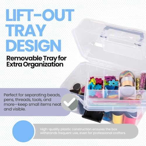 ArtBin Small Project Box with Lift-Out Tray, Clear - Image 4