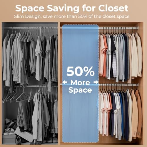 HOUSE DAY Black Plastic Hangers 60 Pack, Slim Space-Saving Clothes Hangers - Image 5