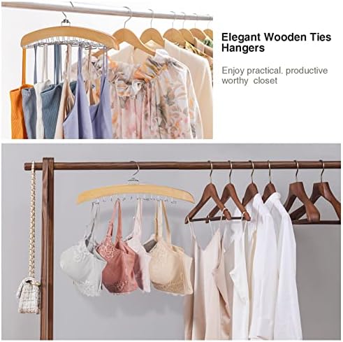 Tie Hanger 2 PCS 24 Hooks Tie Racks for Men Closet, Tie Rack with Upgraded 360°Rotating,Tie Hangers for Men,Tank Top Hanger,Neck Tie Organizer,Belts Scarves Accessories for Bras,Tank Tops - Image 5