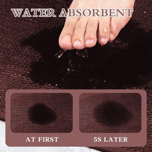 chakme Bathroom Rugs Mat 47x24, Ultra Thin Non Slip Bath Mat Large Quick Dry Absorbent Bath Mat for Bathroom Floor, (Dark Purple, 47"x24") - Image 3