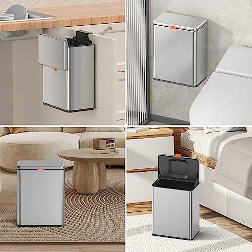 Mbillion 2.1 Gal Silver Hanging Stainless Steel Compost Bin - Image 6