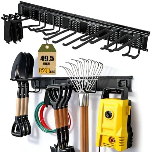 Garage Tool Organizer Wall Mount 49.5", 520lbs Heavy Duty Rack by ORGANPROTOOLS