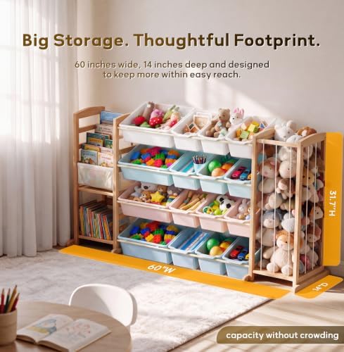 【 In 】 Stuffed Animal Storage kid toy Organizer Bins for Boys Kids Room - Image 2